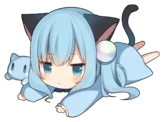 🤨 Anime, Fille Chat, Chibi, Mignon, Manga, Neko, Kawaii whatsapp sticker