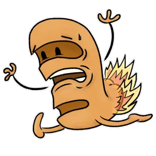 🔥 Cartoon, Rennen, Vuur, Bang, Personage, Sticker telegram sticker