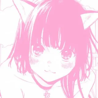 🎀 anime, cat girl, pink, manga, kawaii telegram sticker
