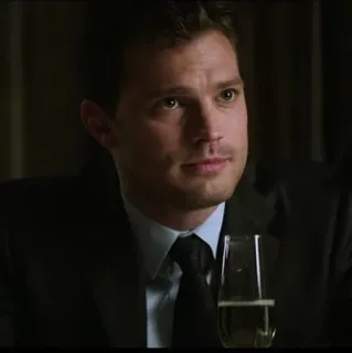 🔪 Christian Grey Fifty Shades of Grey man, suit, tie, glass, wine, rich telegram sticker