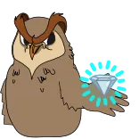 💎 сова, мультфильм, магия, бриллиант, птица telegram sticker