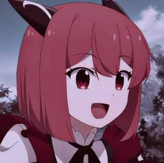 🇯🇵 anime, girl, red hair, smile, cartoon whatsapp sticker