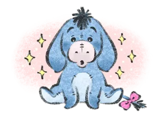 🧁 Eeyore Winnie the Pooh 이요르, 디즈니, 위니 더 푸, 귀여운, 만화, 스티커, 당나귀 telegram sticker