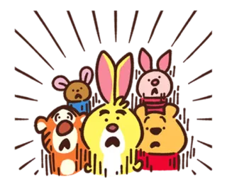 🐻 Winnie the Pooh winnie the pooh, tigger, rabbit, piglet, roo, disney, kartun whatsapp sticker
