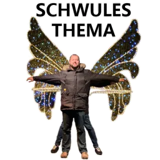 🌈 SCHWULES THEMA german, offensive, slur, topic, wings telegram sticker
