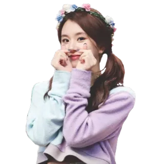 ❤️ wanita, mahkota bunga, imut, K-pop, hati, gadis, idola telegram sticker