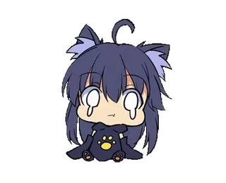 😭 Anime, Chibi, Chica gato, Kawaii, Lindo, Manga telegram sticker