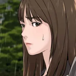 🌸 Anime, Meisje, Verdrietig, Manga, Vrouw, Regen telegram sticker