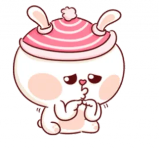 🥺 Hase, Aufkleber, Cartoon, Tier, süß, kawaii telegram sticker