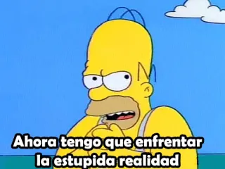 😠 Homer Simpson The Simpsons Ahora tengo que enfrentar la estúpida realidad 호머 심슨, 심슨 가족, 만화, 현실, 바보 telegram sticker