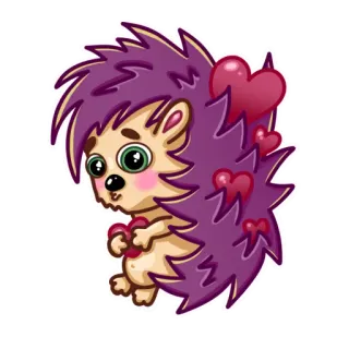 ❤️ hérisson, animal, dessin animé, sticker, coeurs, mignon, amour, Saint Valentin whatsapp sticker