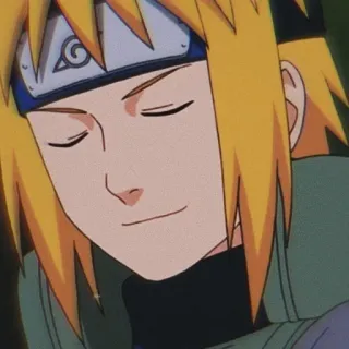 😌 Minato Namikaze Naruto Anime, Naruto, Minato Namikaze, Postać, Żółte Włosy, Ninja, Uśmiechnięty telegram sticker