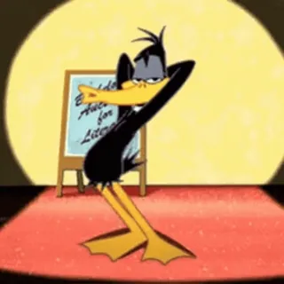 😏 Daffy Duck แดฟฟี่ ดั๊ก, ลูนีย์ตูนส์, การ์ตูน, ตลก, คลาสสิก telegram sticker