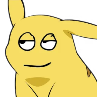 😏 ปิกาจู, ตลก, มีม, การ์ตูน, ตัวละคร, สีเหลือง telegram sticker