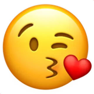 😘 이모티콘, 키스, 사랑, 윙크, 하트 telegram sticker
