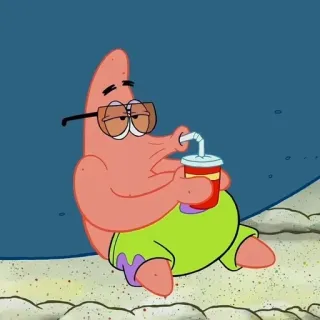 🌟 Patrick Star Spongebob Squarepants cartone animato, Patrick Stella, Spongebob, rilassante, spiaggia telegram sticker