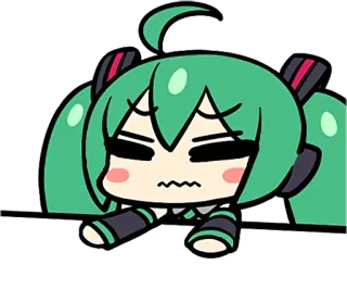 😤 Hatsune Miku Аниме, Мультфильм, Чиби, Милый, Вокалоид, Hatsune Miku telegram sticker