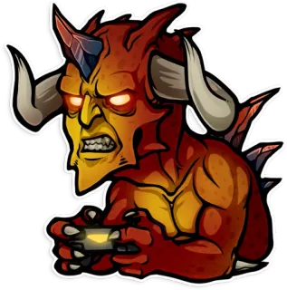 🎮 iblis, gaming, gamer, monster, setan, video game, stiker telegram sticker