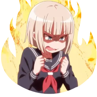 😡 Аниме, Злая, Девушка, Огонь, Разочарованная telegram sticker