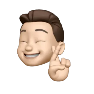 🤞 emoji, memoji, person, cartoon, digital sticker telegram sticker