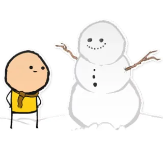 ⛄ sticker, sneeuwpop, winter, cartoon, personage, sneeuw telegram sticker