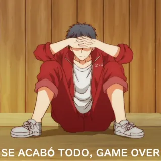 🎮 SE ACABÓ TODO, GAME OVER anime, sad, game over, emotional, defeat telegram sticker