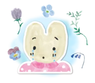 🧁 triste, llorando, conejo, conejito, flores, lágrimas, acuarela, lindo whatsapp sticker