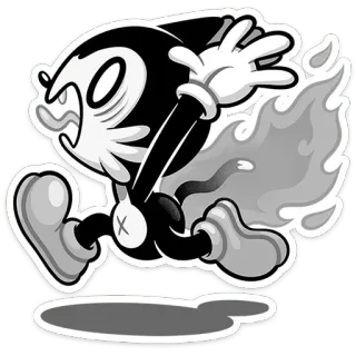 🔥 cartoon, character, running, fire, motion, comic telegram sticker