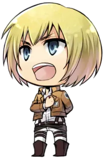✊ Armin Arlert Attack on Titan Anime, Manga, Attack on Titan, Armin Arlert, Charakter, Aufkleber telegram sticker