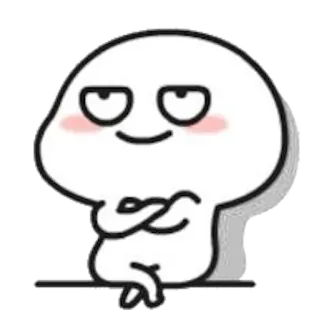 😑 Мультфильм, Персонаж, Наклейка, Милый, Сидящий telegram sticker