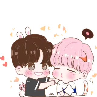 😁 süß, Cartoon, kawaii, liebevoll, Anime-Stil, Chibi, Freundschaft, Fanart telegram sticker
