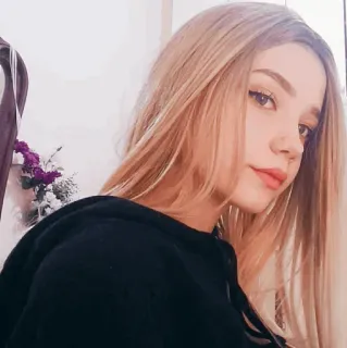 🥥 blonde Haare, Teenager, junge Frau, Porträt telegram sticker