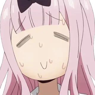😓 Chika Fujiwara Kaguya-sama: Love Is War animé, Chika, Kaguya-sama, gêné(e), transpiration telegram sticker