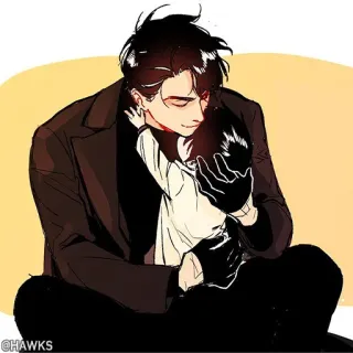 🖤 @HAWKS Anime, Padre, Bambino, Uomo, Bebè, Carino whatsapp sticker