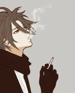 🚬 fumare, anime, sigaretta, felpa con cappuccio, ragazzo telegram sticker