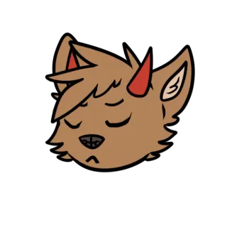 😔 Cartone animato, Demone, Animale, Corna, Carino, Mostro telegram sticker