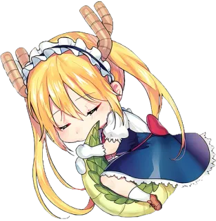 😴 Tohru Miss Kobayashi's Dragon Maid Аниме, Дракон, Чиби, Горничная, Милый telegram sticker