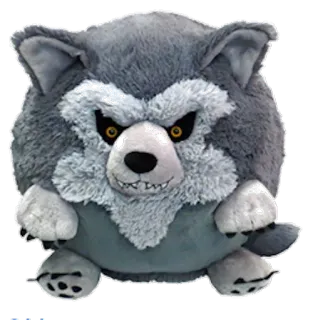 😕 늑대, 늑대인간, 장난감, 봉제인형, 동물, 괴물 telegram sticker
