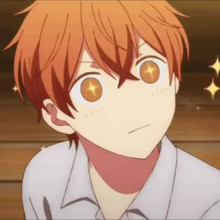 🎸 anime, character, cartoon, boy, orange hair telegram sticker