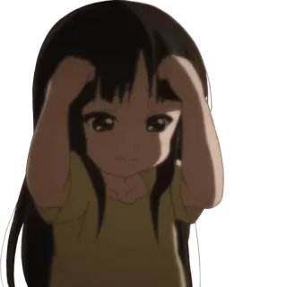 😞 anime, dziewczyna, słodki, wyraz, zmieszany, dziecko telegram sticker