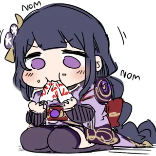 🏖 NOM NOM anime, cartoon, food, nom, eating telegram sticker