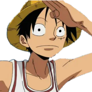 👍 Monkey D. Luffy One Piece アニメ, ワンピース, モンキー・D・ルフィ, ルフィ, 海賊, 麦わら帽子 telegram sticker