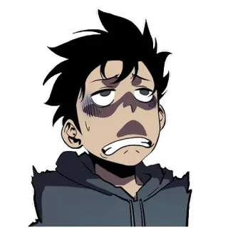 😩 Anime, Manhwa, Personagem, Exausto/a, Cansado/a, Ilustração, Arte digital telegram sticker