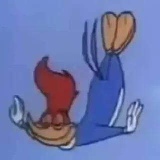 🪂 Woody Woodpecker วู้ดดี้ วู้ดเพ็คเกอร์, การ์ตูน, ท่าทางดูถูก, นิ้วกลาง telegram sticker