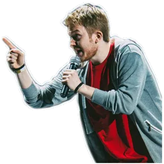 ☝ homem, microfone, apontando, cantor, artista, concerto telegram sticker
