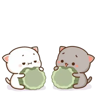 🥒 kucing, imut, stiker, kartun, hewan, kawaii telegram sticker