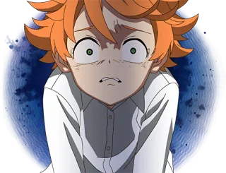 😢 Emma The Promised Neverland Anime, Mangá, Emma, The Promised Neverland, assustado, chocado whatsapp sticker