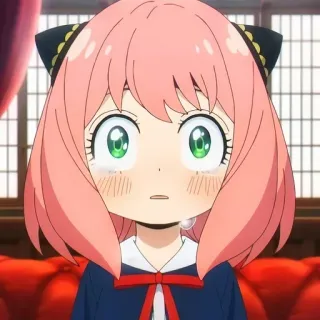 😢 Anya Forger Spy × Family Anya Forger, Spy × Family, anime, cartoon, girl, pink hair, cute, expression telegram sticker