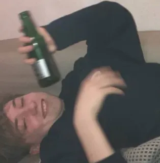🍷 person, alcohol, bottle, couch whatsapp sticker
