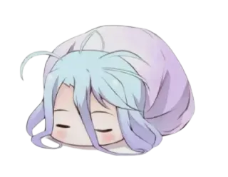 😴 Аниме, Девочка, Мило, Спит, Чиби telegram sticker